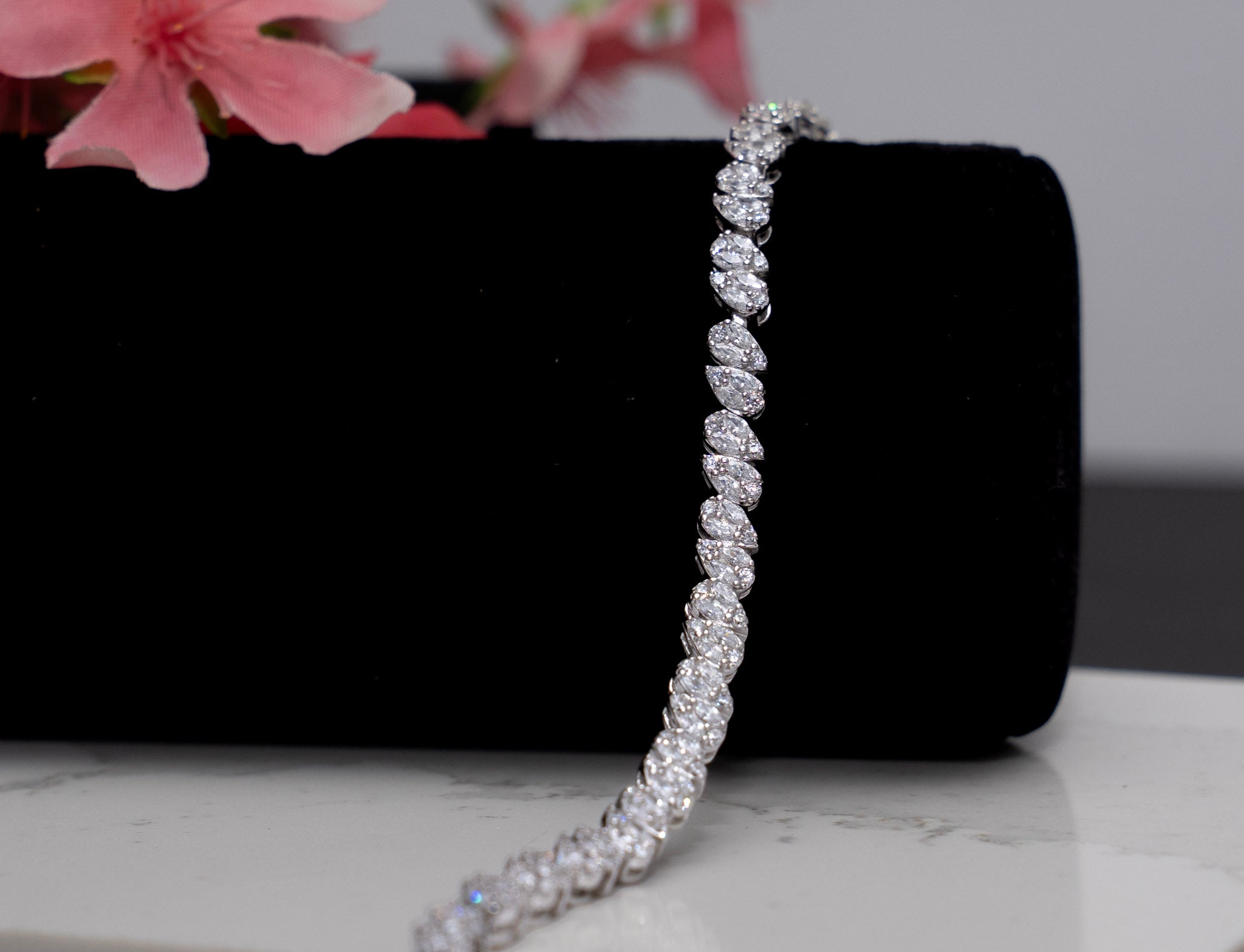 Elira Tennis Bracelet on pure 925 Silver
