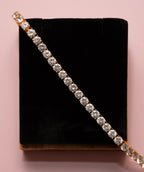 Athena 50 Pointer Premium Gold Finish Tennis Bracelet on Pure 925 Silver