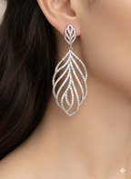 Signature Elevated Leaf Earrings on Pure 925 Silver