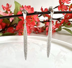 Needle pin Diamond Earrings on pure 925 Silver