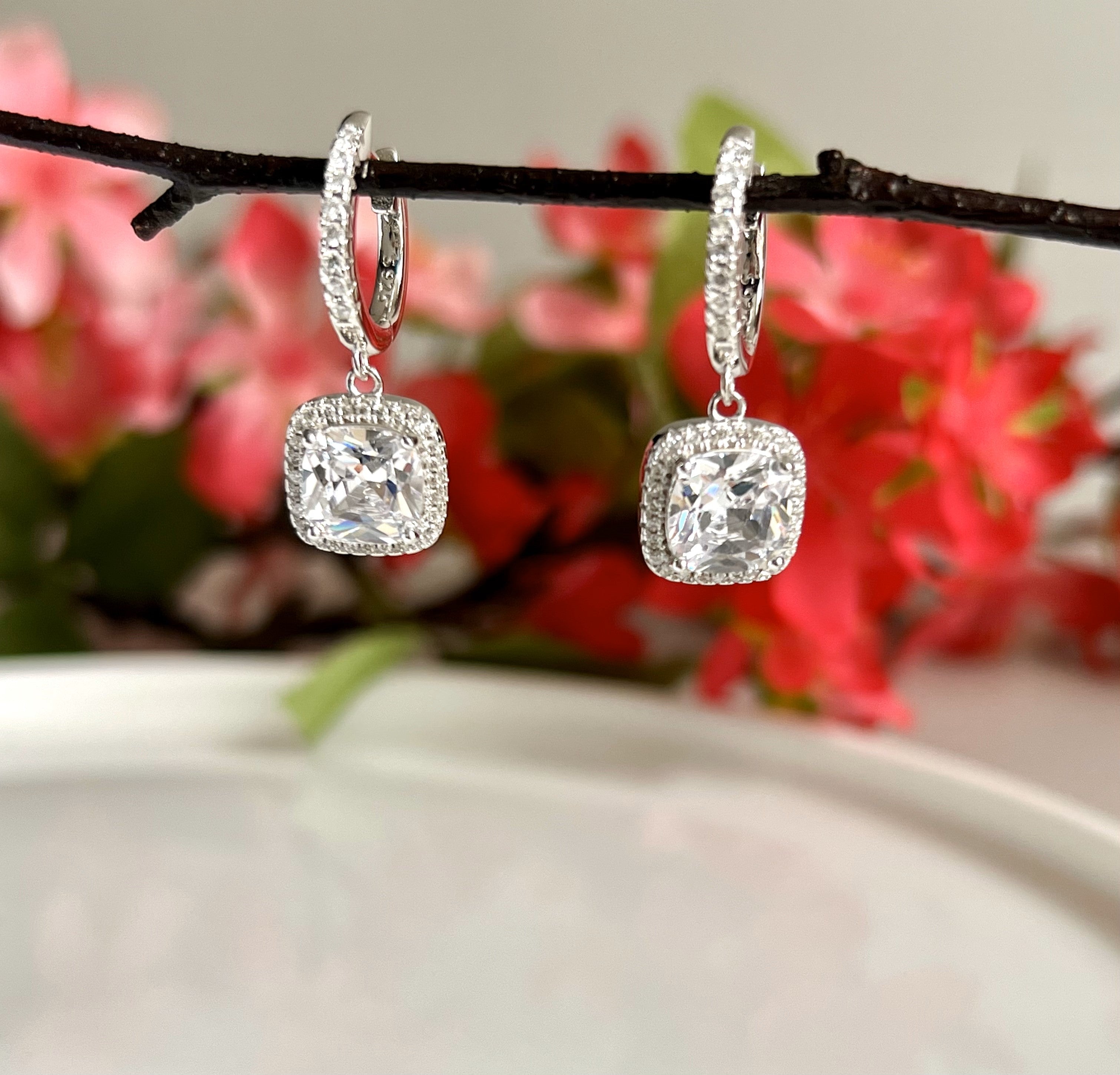 AMARA Diamond Hoops on pure 925 Silver