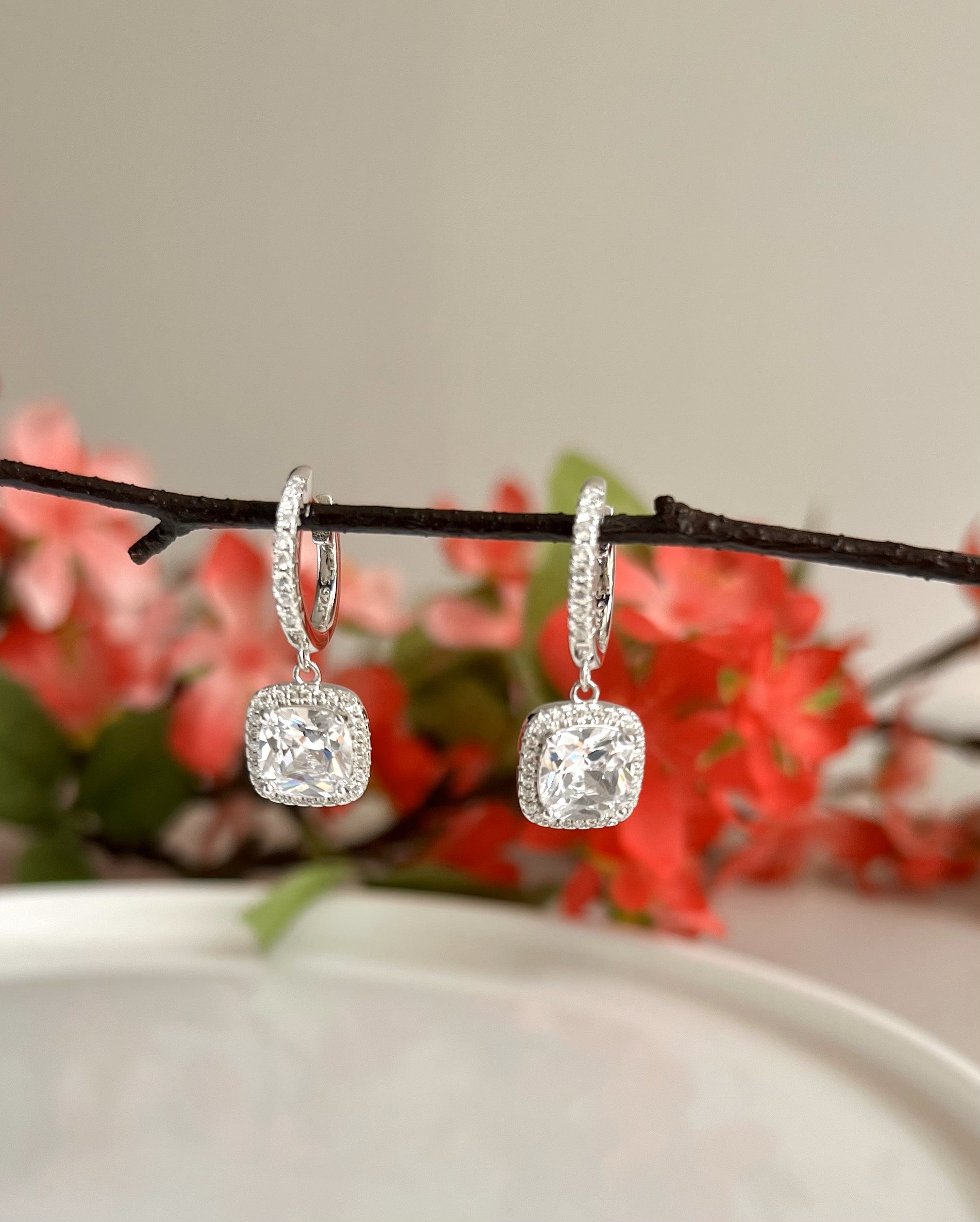 AMARA Diamond Hoops on pure 925 Silver