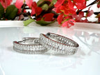Diamond Round Hoops in 925 Silver