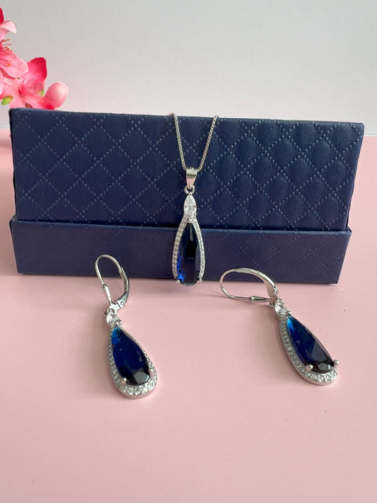 Blue Bezos Pendant Set
