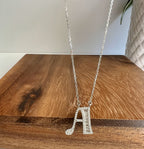 Studded Initial Pendants on Pure 925 Silver