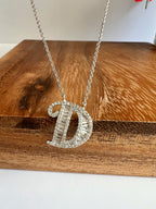 Studded Initial Pendants on Pure 925 Silver