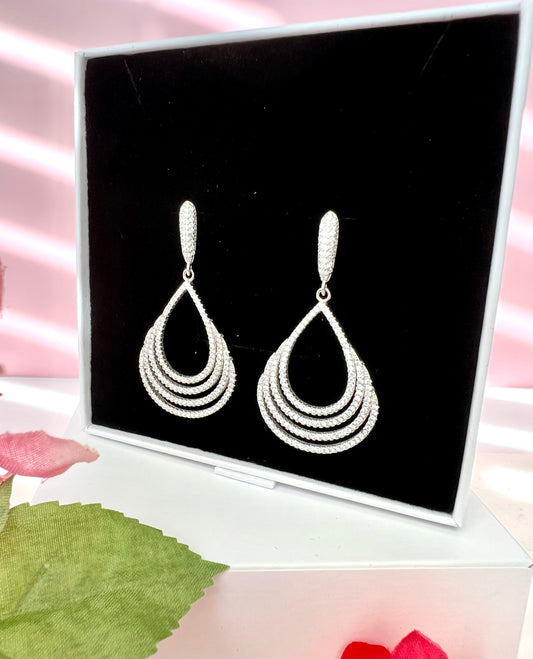 Layered Silver Earrings