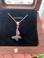 Papil Rose Gold Butterfly Pendant with Chain on pure 925 Silver
