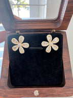 Flower Petal Studs in 14k Gold Finish