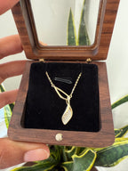 Exclusive Entangled in Love Diamond Studded Leaf Pendant with Chain on pure 925 Silver