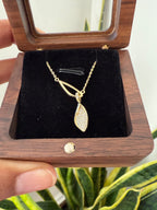 Exclusive Entangled in Love Diamond Studded Leaf Pendant with Chain on pure 925 Silver