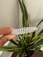 American Diamond Studded Pure 925 Silver Wona Openable Bracelet