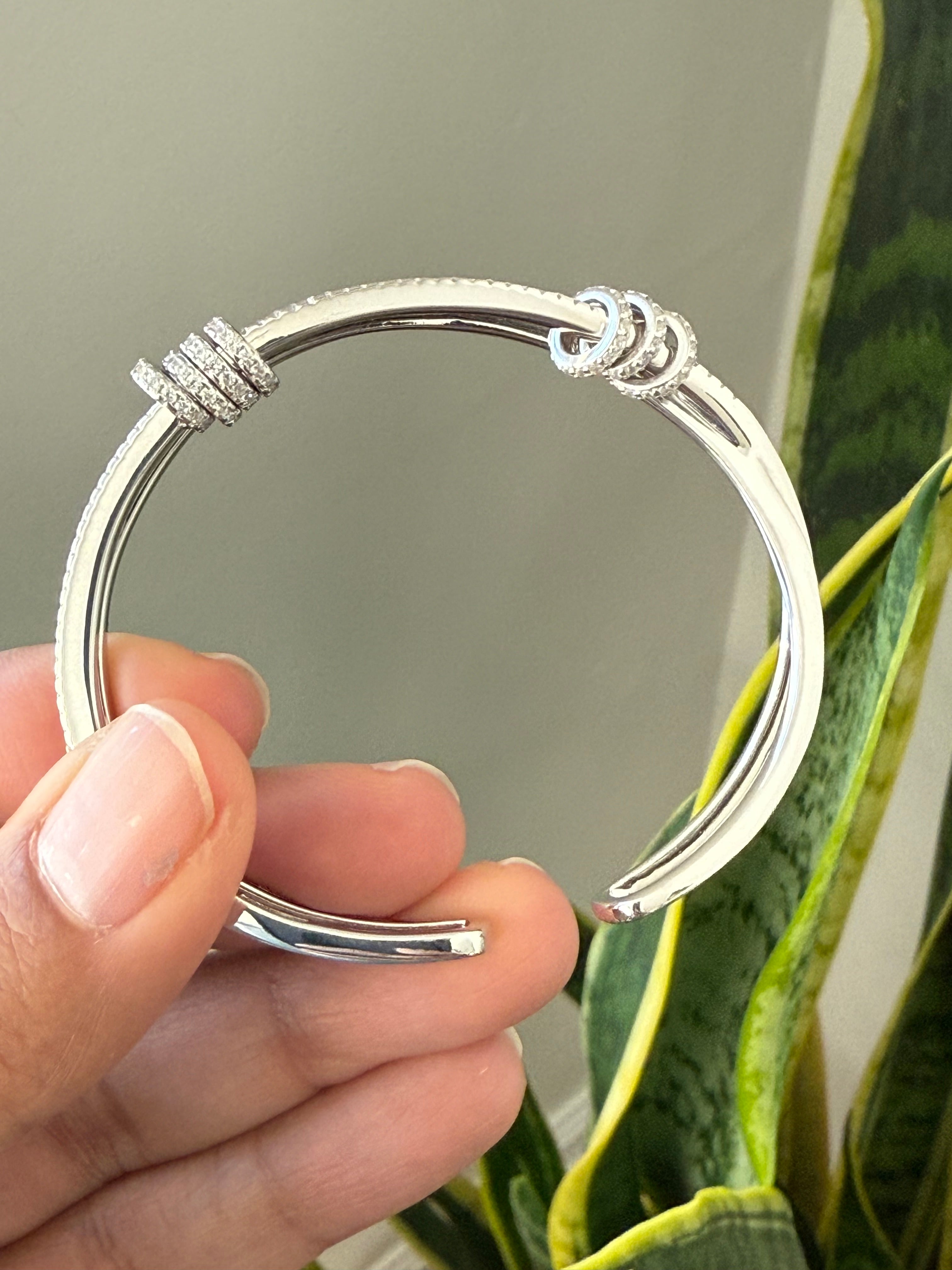 Pure 925 Silver Openable Trinkles Double Band Bracelet