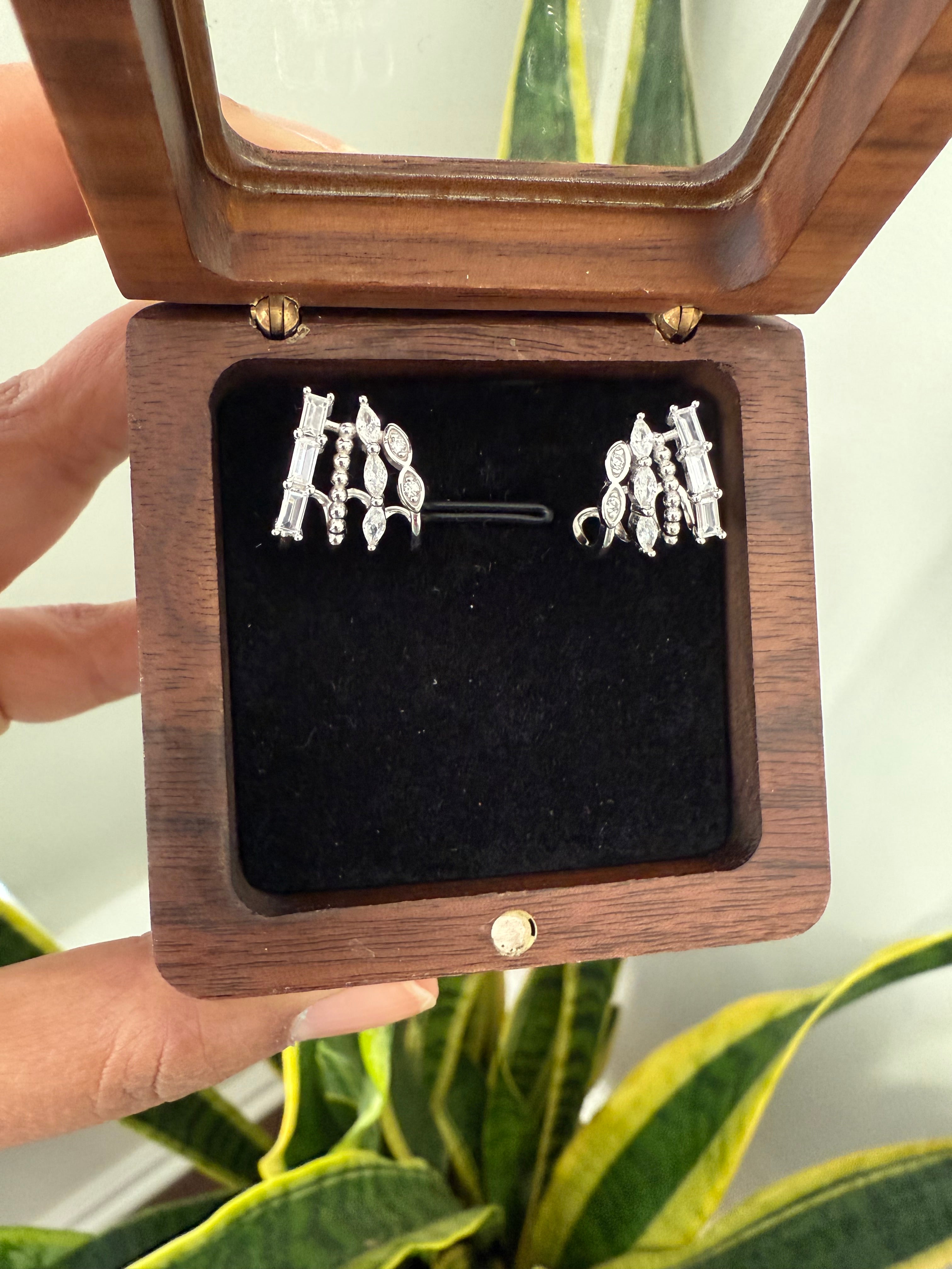 Crystal Dew Huggies on pure 925 Silver