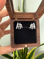 Crystal Dew Huggies on pure 925 Silver