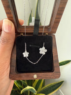 NIRA Spaced Flowers Necklace on pure 925 Silver