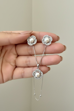NIVA Fresh Water Pearl Pendant Set on pure 925 Silver