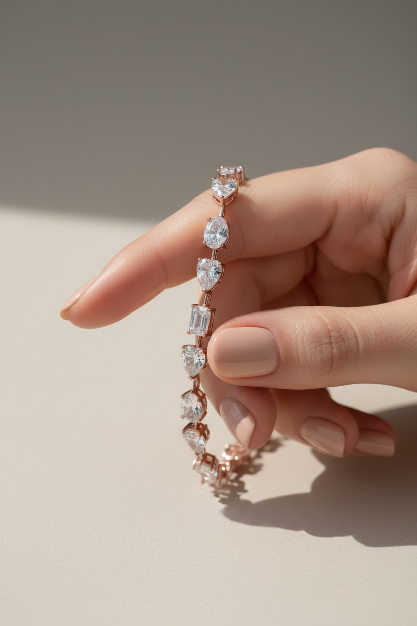 Premium Multi solitaire Oriah Tennis Bracelet on pure 925 Silver