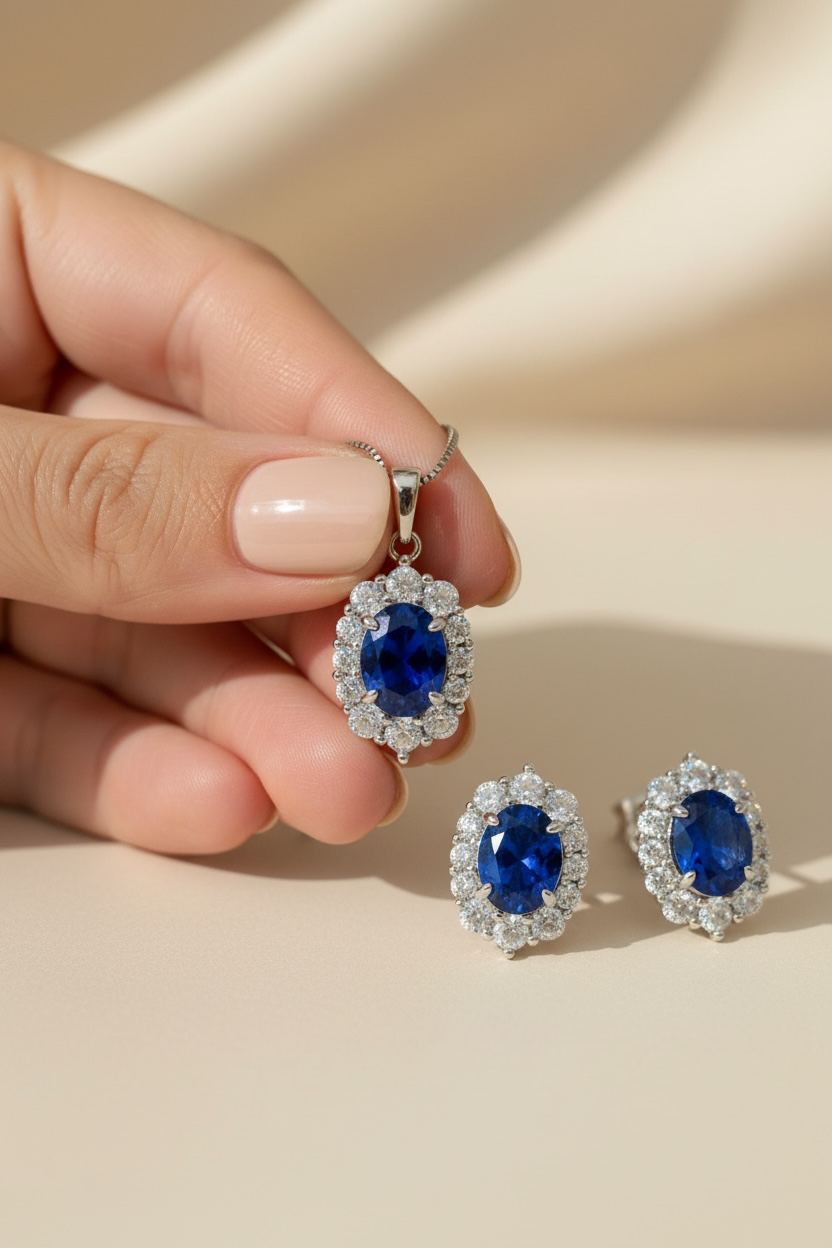 Ultra Premium Hydro Tanzanite Oval Solitaire NILA Pendant Set on Pure 925 Silver