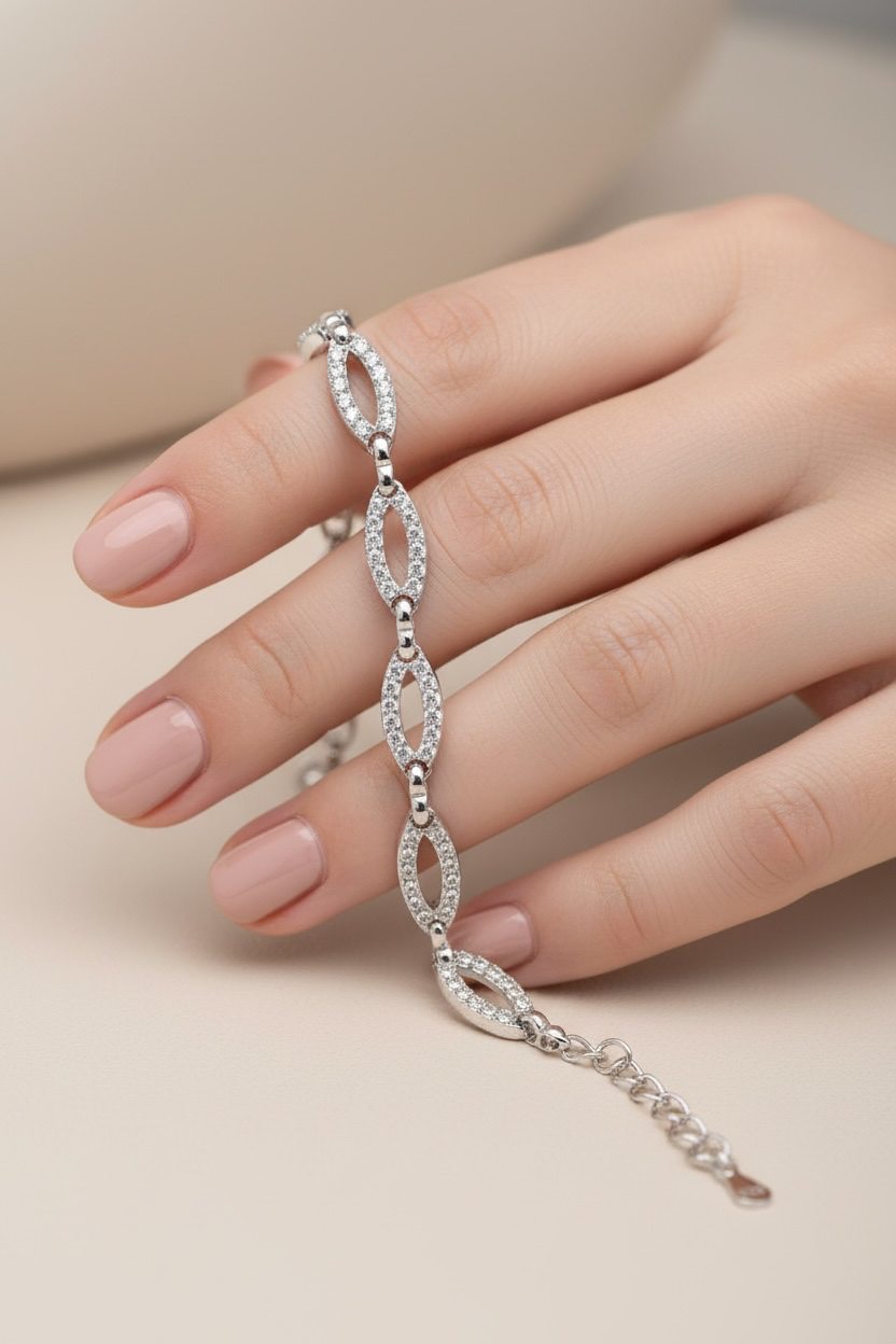 ALVA Studded Loop Bracelet on Pure 925 Silver