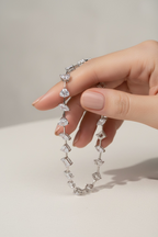 Premium Multi Solitaire Whisper Tennis Bracelet on Pure 925 Silver.