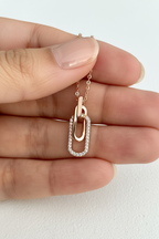 Rose Gold Finish Veya Diamond Studded Pendant with Chain