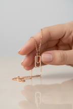 Rose Gold Finish Veya Diamond Studded Pendant with Chain