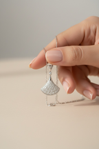 Luxury Brand Inspired Studded Rian Pendant with chain on Pure 925 Silver