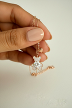 Teddy Bear with Heart Solitaire Pendant with Chain on Pure 925 Silver