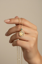 18k Gold Finish Mystic Pendant with Chain on Pure 925 Silver