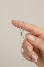 Pure 925 Silver Diamond Studded Maris Pendant with Chain