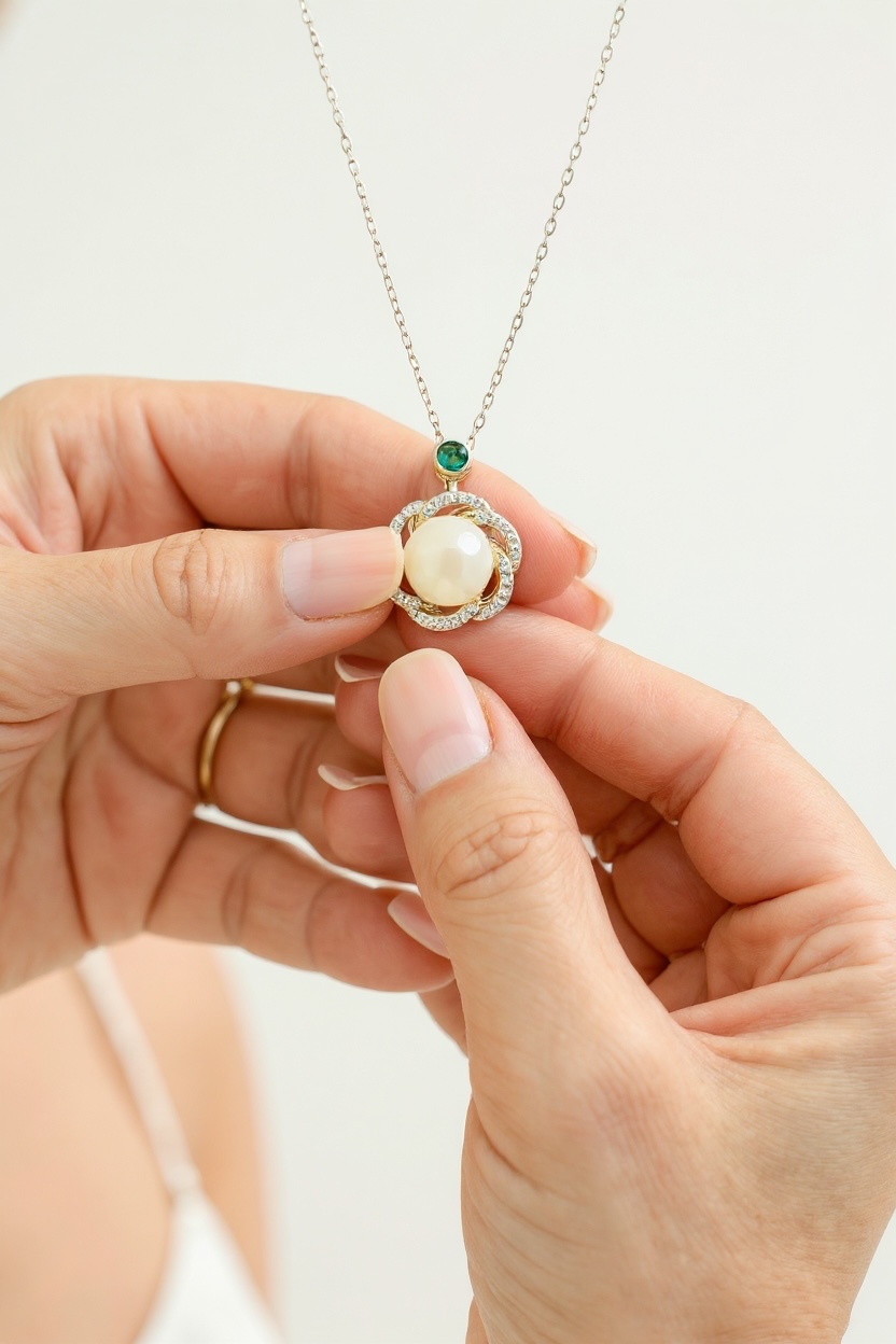 18k Gold Finish Mystic Pendant with Chain on Pure 925 Silver