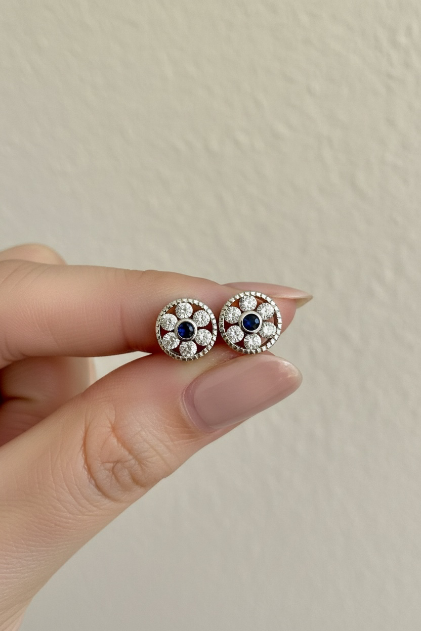 VEGA Studs with Push Back on Pure 925 Silver