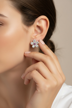5 Petal Floral ARIS Studs on Pure 925 Silver