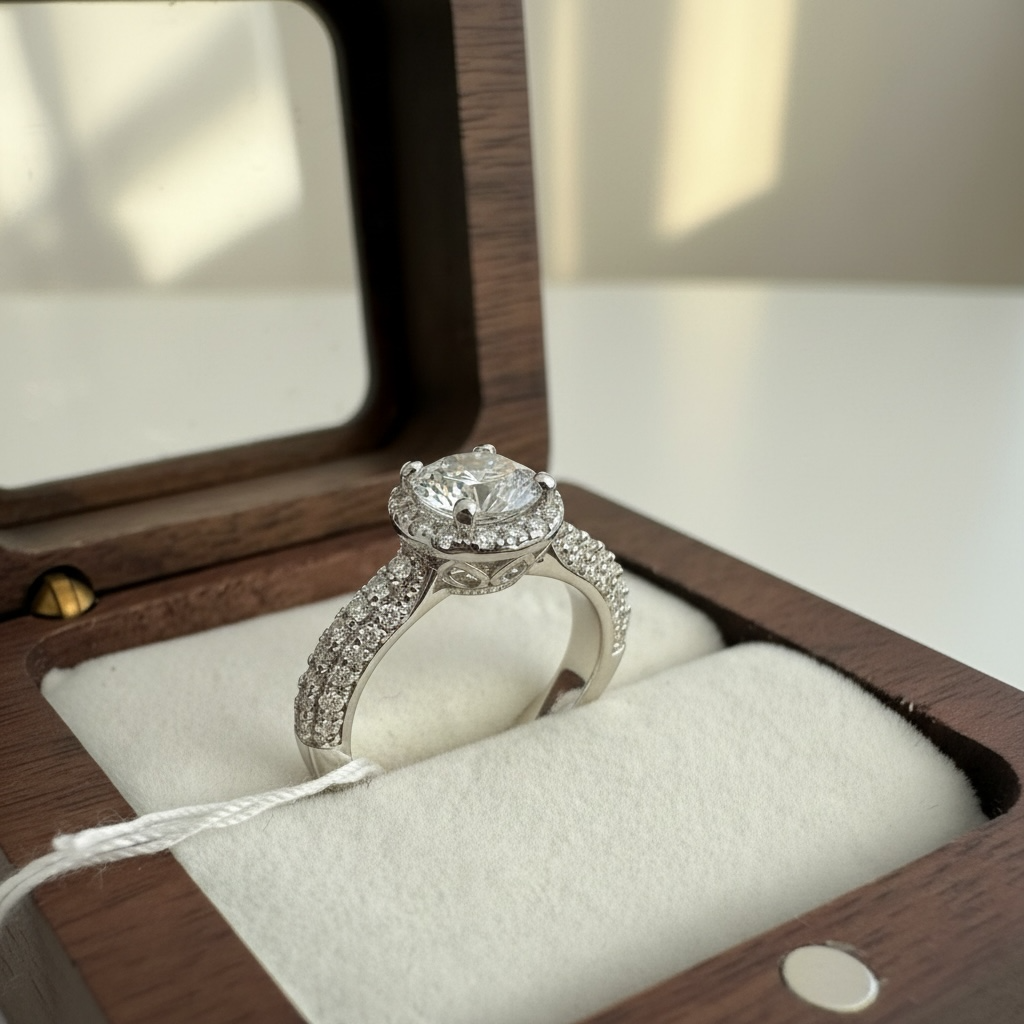 The Diamond with Solitaire Ring On 925 Silver