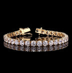 Athena 50 Pointer Premium Gold Finish Tennis Bracelet on Pure 925 Silver