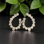 NILE Diamond Semi Hoops Earrings on Pure 925 Silver