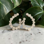 NILE Diamond Semi Hoops Earrings on Pure 925 Silver