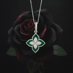Premium Green Beauty Sina Pendant with Chain on Pure 925 Silver