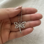 ORAI Dainty Butterfly Pendant with chain on pure 925 Silver