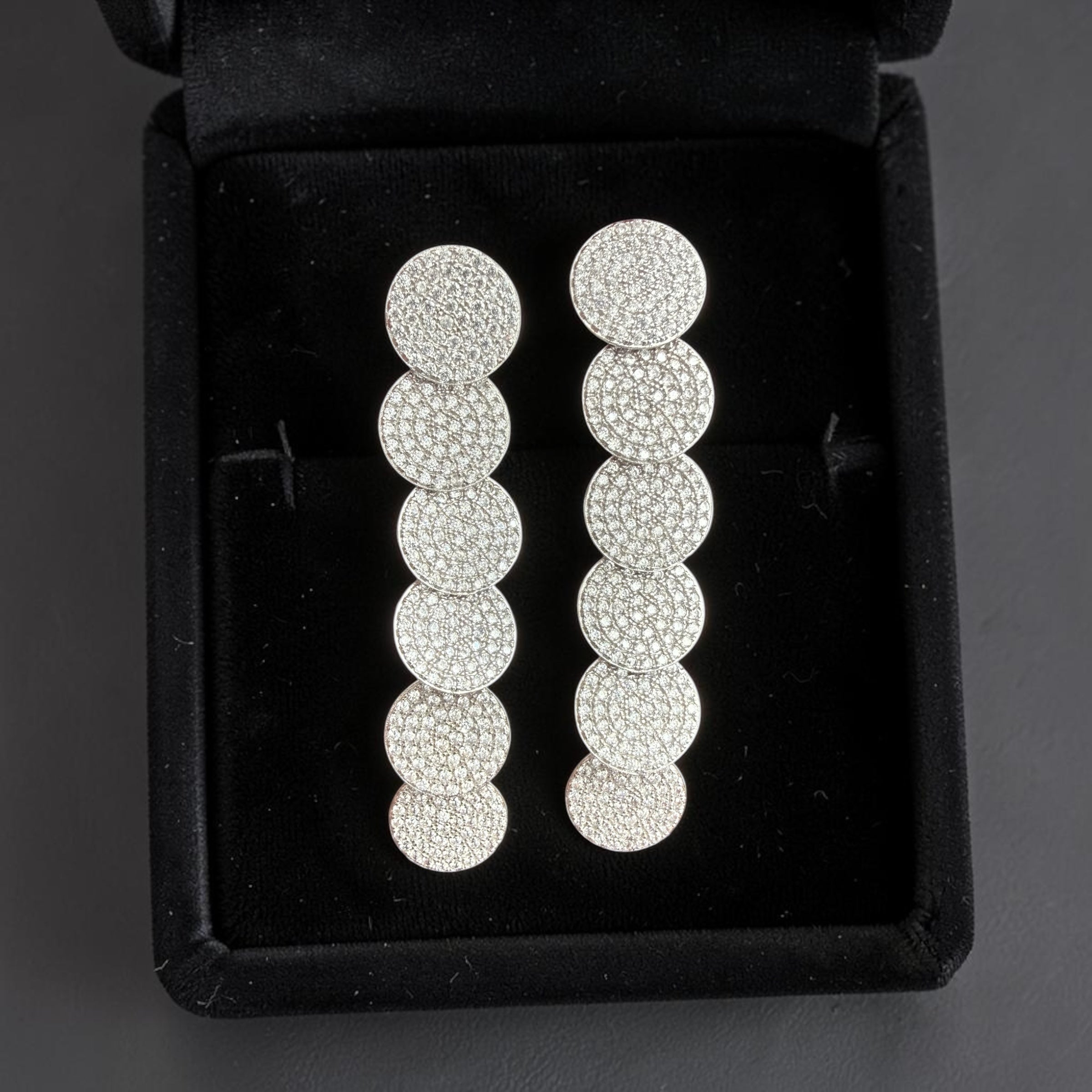 AURI Layered Diamond Earrings in pure 925 Silver
