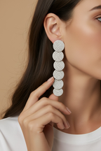 AURI Layered Diamond Earrings in pure 925 Silver