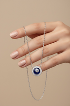 Diamond Studded ARIA Evil Eye Pendant with Chain
