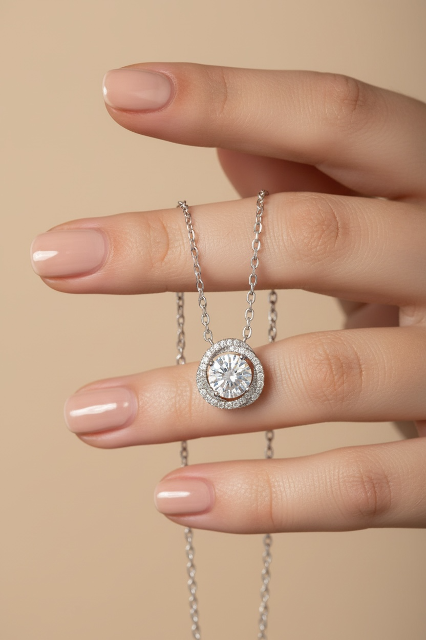 Tahira 1.5 Carat Solitaire Pendant with Chain on Pure 925 Silver