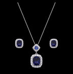 Ultra Premium Vibrant Blue REYSA Pendant Set on Pure 925 Silver