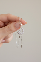 Crescent Moon and Star Necklace on pure 925 Silver