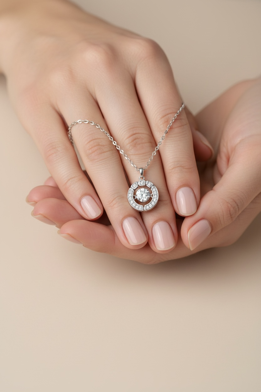 Dolly Suspended Solitaire Pendant on Pure 925 Silver