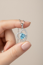 Corin Blue Heart Pendant With Chain On Pure 925 Silver