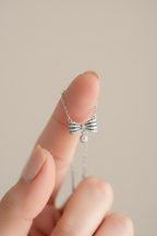 Bow Pendant on Pure 925 Silver