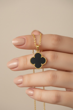 18k Gold Finish Elysia Clover Pendant with Chain on Pure 925 Silver